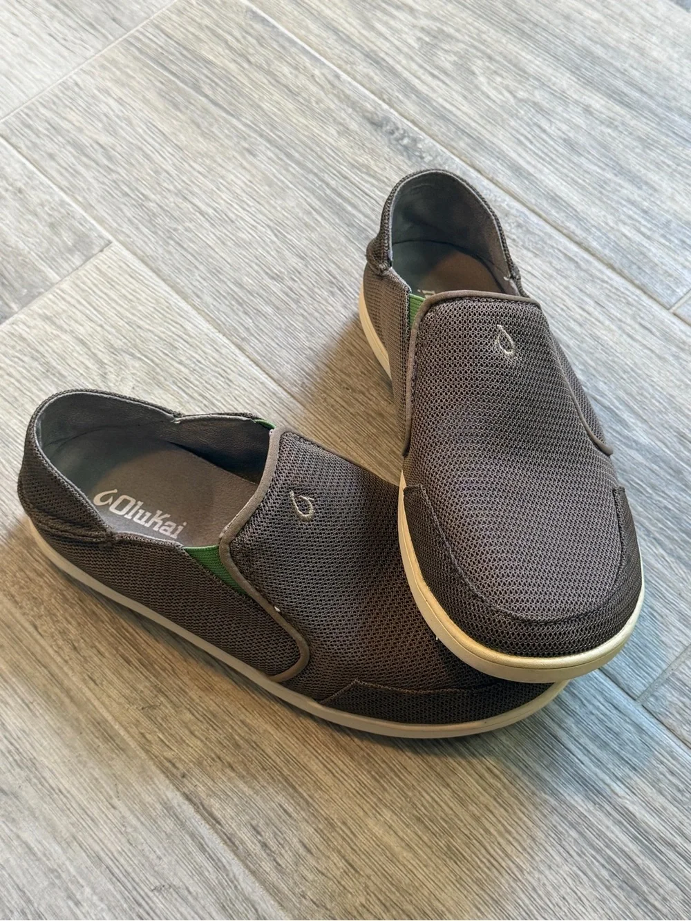 Men's Olukai Nohea Mesh Mustang Brown Slip-on Loafer Shoes Men's 8